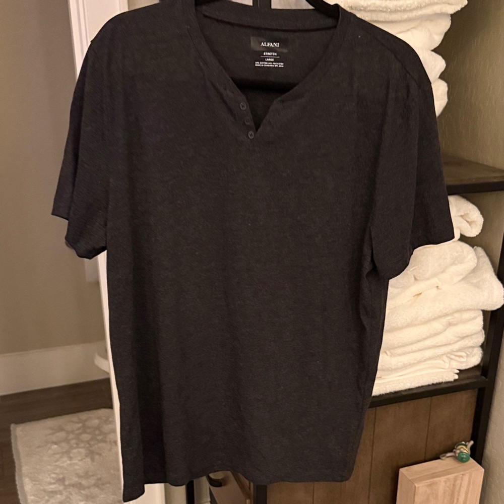 Alfani Men's Charcoal Short Sleeve Tee NWOT